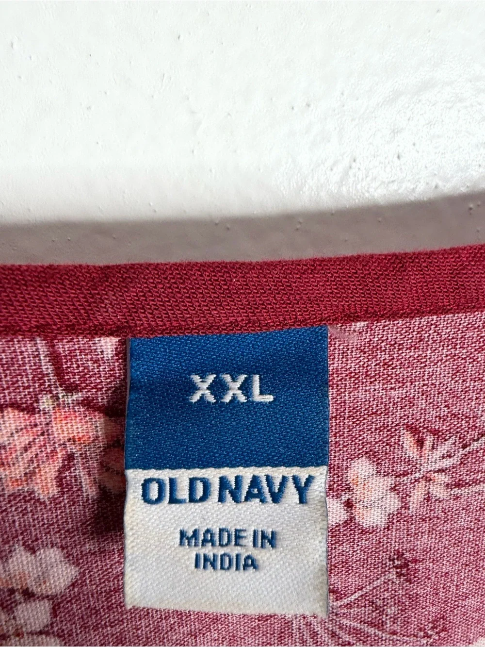 Old Navy Puff-Sleeve Floral Tiered Swing Boho Top Burgundy Floral XXL Flowy
